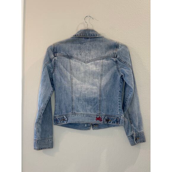 Jade Jeans "Jade Rocks" Light Wash Denim Jacket Women's Sz S Y2K Retro - Picture 2 of 7